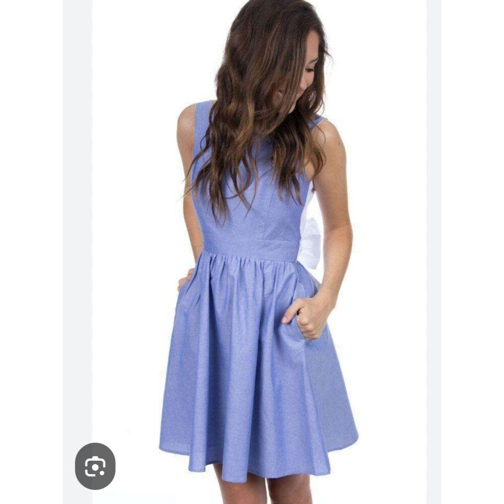 Lauren James The Emerson Oxford Dress In Blue Size Small